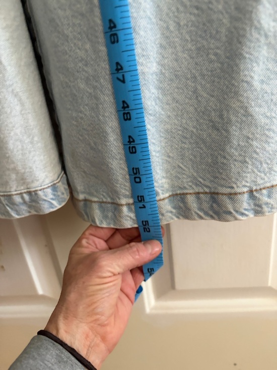 Zara Light Wash Denim Longline Button-Front Coat - Picture 2 of 7